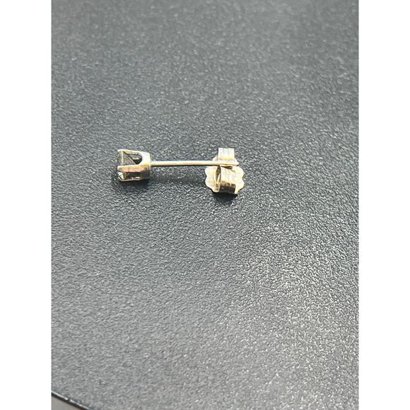 Designer Signed 14K White Gold Prong Set Round Diamond Stud Earring *Single - Picture 6 of 13